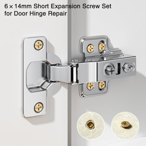 6×14mm Short Expansion Screw Set for Door Hinge Repair(50)