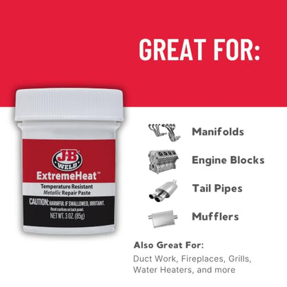 J-B Weld 37901 ExtremeHeat High Temperature Resistant Metallic Paste - 3 oz