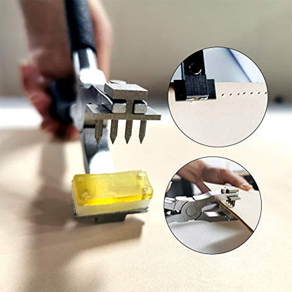 BUTUZE Leather Hole Punch,4mm Silent Rhombus Punch, Stitch Chisel -Black - color: Black