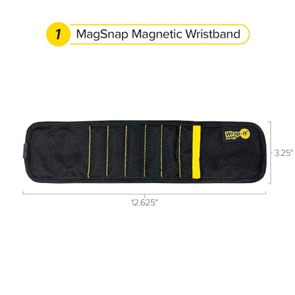 MagSnap Magnetic Wristband by Wrap-It Storage - Black - color: Black