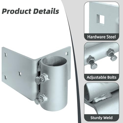 Stationary Dock Heavy Duty Hardware Side Leg Pipe Holder,Floating Dock Brackets Hardware,Dock Pipe Brackets Sleeve Holder for Pipe Pole Post,7/16" Holes for 3/8" Carriage Bolts - style: 1 Pack Dock Corner Leg Holder