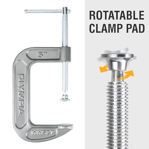 Olympia Tools C-Clamp, 38-145, (5" X 3.25") - size: 5-Inch x 3.25-Inch