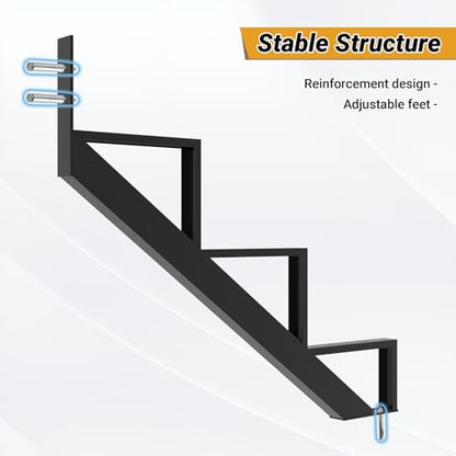 Steel Stair Riser-2 Pack, 3 Step Stringers for Deck, Sturdy Steel Stringer for Outdoor Steps - size: 3 Step