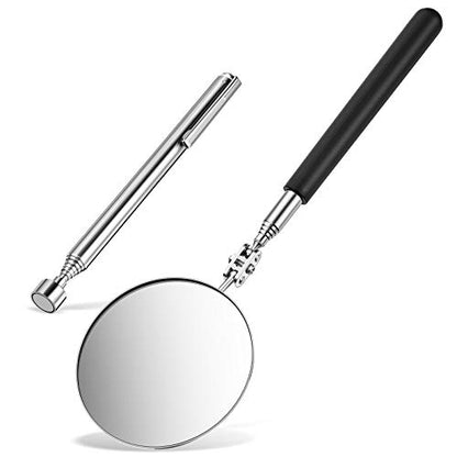 Honoson 2 Pcs Telescoping Inspection Mirror Set 3 Lb Magnetic Stick Gadget