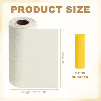 HARFINGTON Wood Grain Repair Tape 6" x33ft Self-Adhesive Repair Patch - color: Beige Wood, size: 6" x 33ft