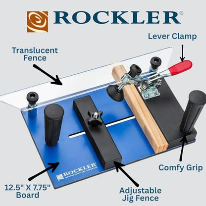 Rockler Rail Sled for Router Table w/Toggle Clamp, Fits Most Routers