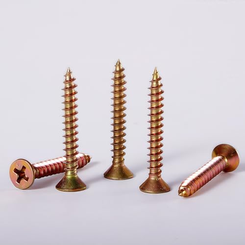 M5×40mm Phillips Countersunk Wood Screws,1022A Color Zinc - size: M5×40mm（90pcs）