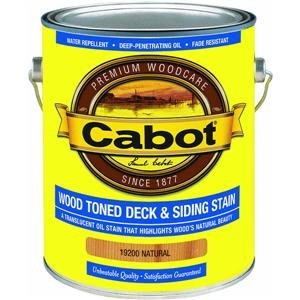Cabot Wood Toned Stain + Sealer, Low VOC Exterior Natural Wood Stain, Natural, Gallon - color: Natural, size: 1 Gallon, style: Low VOC Wood Toned Deck & Siding