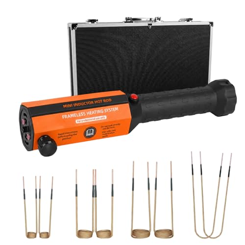 Induction Heater Bolt Removal, 1200W Induction Bolt Heater Tool with 8 Coils, Heat Stripped Bolt Remove for Rusted Nuts, Screws (Orange) - color: Orange
