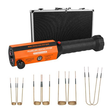 Induction Heater Bolt Removal, 1200W Induction Bolt Heater Tool with 8 Coils, Heat Stripped Bolt Remove for Rusted Nuts, Screws (Orange) - color: Orange