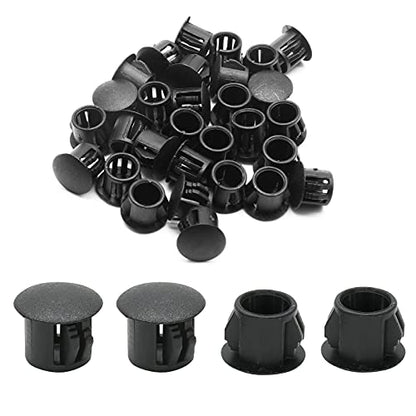 30PCS 8mm 5/16", Black Hole Plugs Plastic - color: Black, size: 8mm (5/16")