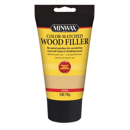 Minwax Color-Matched Wood Filler, Natural, 6 oz - color: Natural, size: 6 oz.