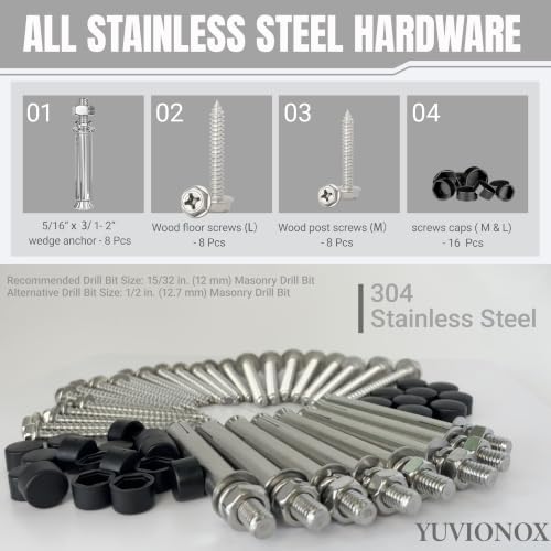 4x4 Post Base for Concrete & Wood Deck, 2 Pcs, 304 Stainless Steel