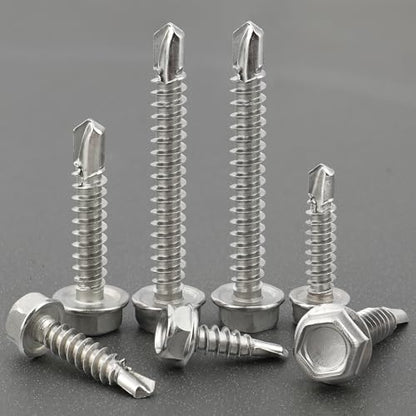 VGBUY Self Drilling Screws Assortment Kit, 150Pcs - color: Silver