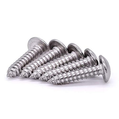 #6 x 5/8" Truss Head Wood Screw, Phillips Truss Head Self Tapping Sheet Metal Tek Screw, 18-8 Stainless Steel 304, Brgiht Finish, 100 PCS - size: #6 x 5/8"