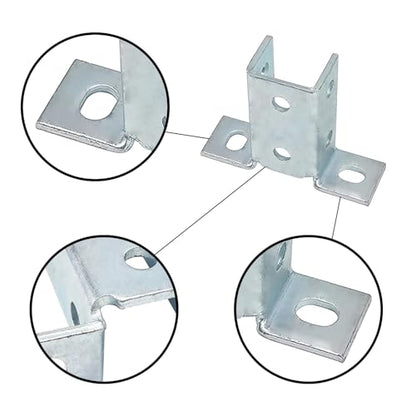 Strut Channel Bracket Angle Wing for 1/2" Bolt in 1 5/8" Uni/strut, 6 Pack - size: 8 Hole Wing Shape