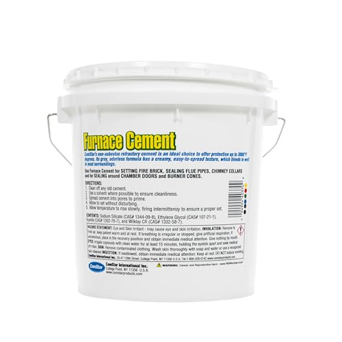 Furnace Cement 1 gal RTU Gray Refractory & Retort, 3000F High Temp - size: A4). 1 Gallon