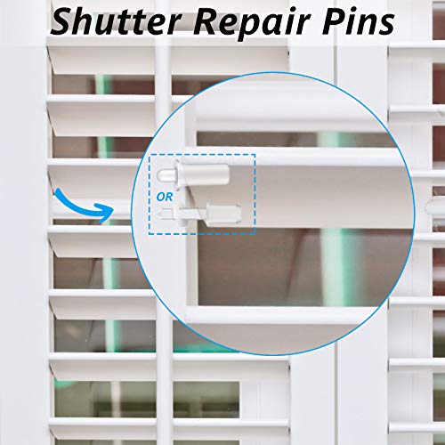 Maitys 40 Pcs Plantation Shutter Repair Pins Spring Loaded White,Long,Short - size: Long,Short