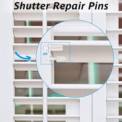 Maitys 40 Pcs Plantation Shutter Repair Pins Spring Loaded White,Long,Short - size: Long,Short