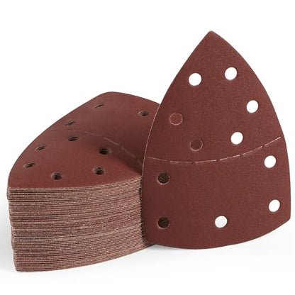 50 PCS Mouse Sander Sandpaper for Mouse Sander 11 Hole Detail Sandpaper Sanding Paper 240 Grit Hook and Loop Sander Pads Triangular Sanding Sheets Abrasive Sanding Paper - style: 11 hole 50PCS 240Grit