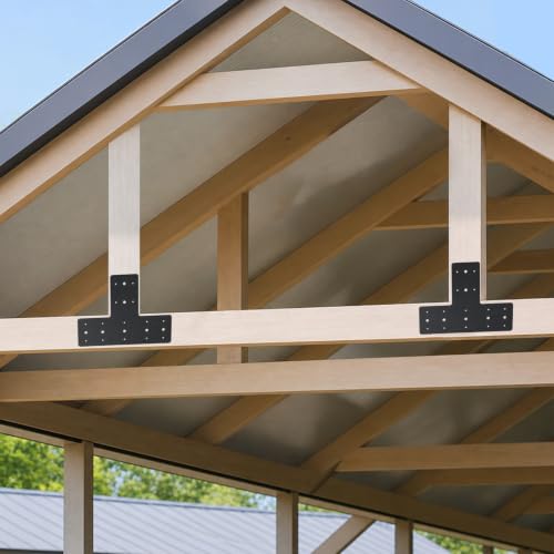 4 Pack 17''x5'' T Post Timber Brackets for Wood 6X6 Post - size: T shape