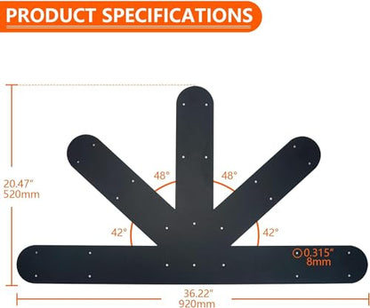 Gable Plate,Black Powder-Coated Truss Connector Bracket,12:12 Pitch,4 mm / 0.16" Steel Truss Nail Plates for Wooden Beam Fixed,Decorative Gable Plate with Bolts Support Shed Build(2 Pack)…