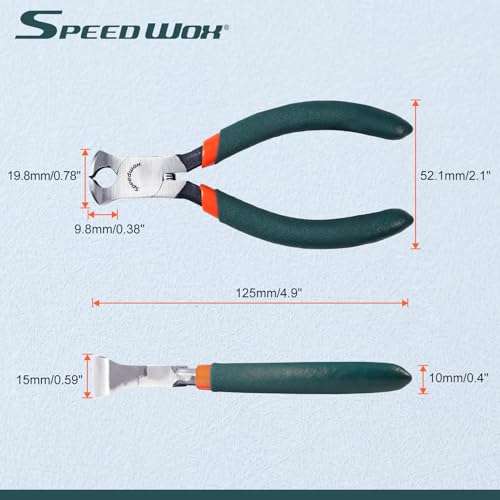 SPEEDWOX Mini End Cutting Pliers 4.5" End Nipper with PVC Handles - color: Green