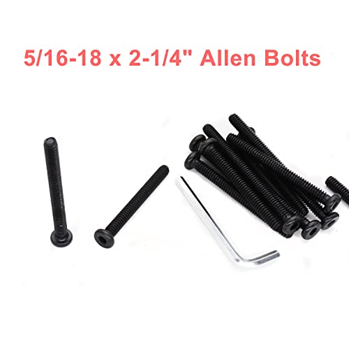 cSeao 10pcs Black 5/16-18 x 2-1/4" Socket Cap Screws Allen Head Bolts with One Hex Key - size: 5/16"-18 x 2-1/4" 10pcs