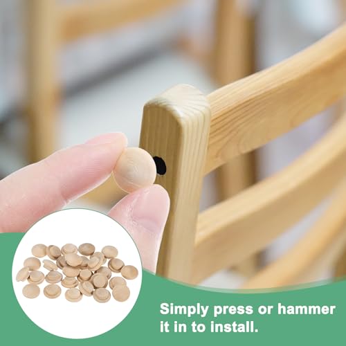 M METERXITY 25-Pack Wood Plugs 15 x 10mm Beech Button Wood Top Plugs - size: 15x10mm