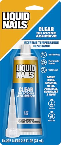 Liquid Nails Clear Small Projects Silicone Adhesive, 2.5 oz - size: 2.5 fl oz, style: Projects