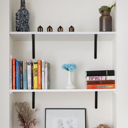 2 Pack L12 x H 8" Black Heavy Duty Shelf Brackets with Screws Metal Shelf Brackets Shelf Support Angle Brackets for Shelves L Brackets Heavy Duty Floating Shelf - size: 12''x8'', style: 2 Pack-Black