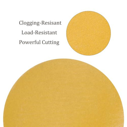 50pcs No Hole Sanding Discs- [ 3 Inch 500 Grit ] Round Hook and Loop Grip Sanding Pads Sheet Sandpaper for Automotive Woodworking Metal Polishing Use| Gold, Aluminum Oxide - size: 500 grit