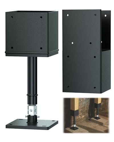 Screw Jack Post Kit, 6"x6" Adjustable Shore Jack & Purlin Splicer - color: Black, size: 6x6