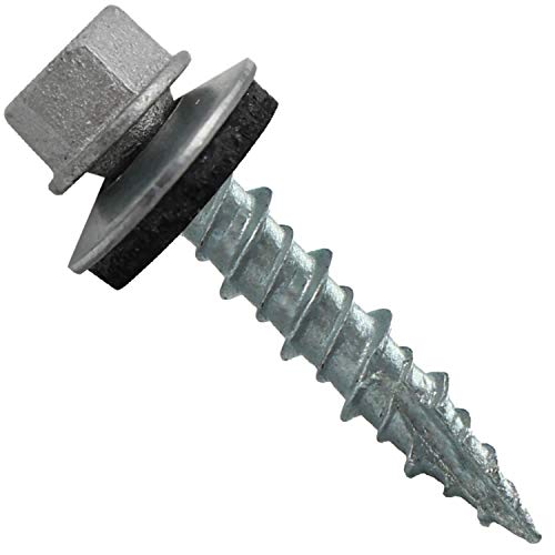 10 x 1 NO Paint Metal Roofing Screws - Hex Washer Head- Self-Starting/Tapping - EPDM Washer. 1 Bag - 250 Screws - color: NO PAINT, size: 1"