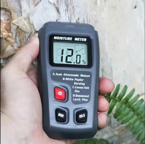 Digital Wood Moisture Meter Timber Damp Tester Handheld Hygrometer Lumber Detector EMT01 with HD LCD Display