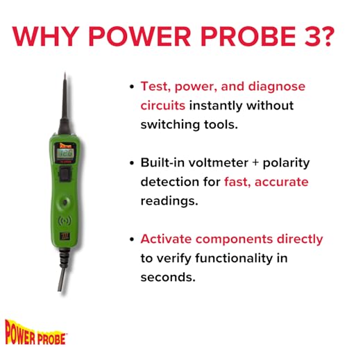 Power Probe 3 Circuit Tester Kit with Case & Accessories (PP319FTCGRN) - color: Green