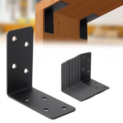 16 Pcs 3"x3"x1.5" Steel L Shape Brackets, Black Powder Coated - size: 3X3X1.5