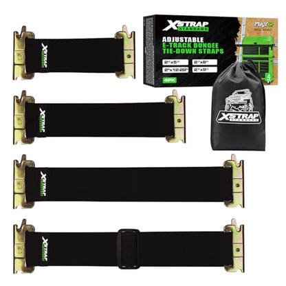 XSTRAP STANDARD 4 Pack E-Track Bungee Tie-Down Straps, Securing Straps Kit - size: Pack of 4