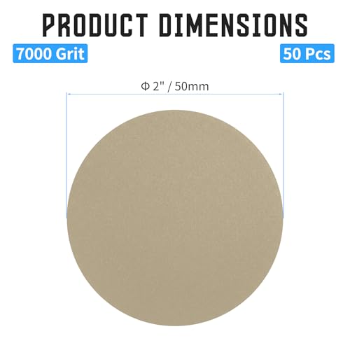 50 Pcs 2" Wet Dry Sandpaper, 7000 Grit, Hook & Loop - style: 7,000 Grit