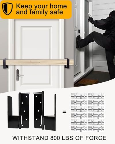 TUPSKY 2x4 Door Barricade Brackets, Foldable Heavy-Duty Holder, 2-Pack