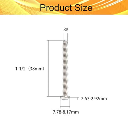 25PCS #8-32 x 1-1/2" Machine Screws, Phillips Pan Head, 304 Stainless Steel - size: #8-32x1-1/2"