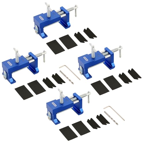Cabinet Clamps 4 Pack, Protective Pads Included (Blue) - color: Blue