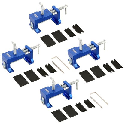 Cabinet Clamps 4 Pack, Protective Pads Included (Blue) - color: Blue