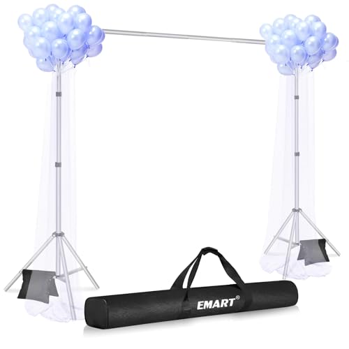 EMART Backdrop Stand 10x7FT Adjustable Back Drop Stand for Party -Silver - color: Sliver, size: 10x7ft