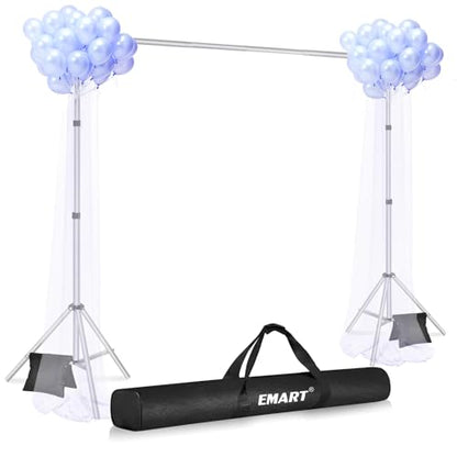 EMART Backdrop Stand 10x7FT Adjustable Back Drop Stand for Party -Silver - color: Sliver, size: 10x7ft