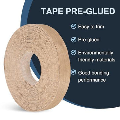 PATIKIL Cherry Edge Banding, 3/4 Inch x 50 ft Wood Veneer Tape Pre-glued Flexible Plywood Edge Banding with Hot Melt Adhesive for Furniture Restoration