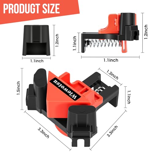 4Pcs 90° Corner Clamps, Light-Duty Spring Clamp for Crafts