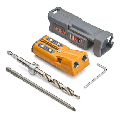 BORA Pro Compact Metal Pocket Hole Jig Complete Kit, Auto-Calibrating - size: Compact Jig