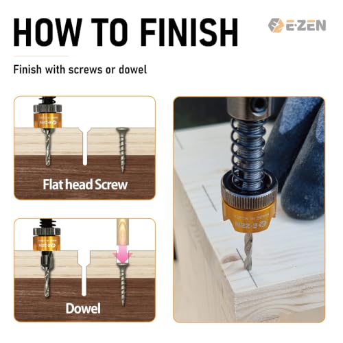 Depth Adjustable Countersink Drill Bit (3 x 8mm, 1/8" x 5/16") 1PCS - size: 3 x 8mm (1/8" x 5/16")