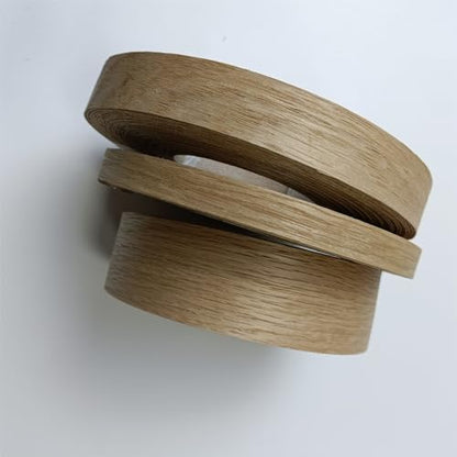 Real White Oak Wood Veneer Edge Banding Roll,7/8 Inch ×50ft,Preglued Iron On Edging Band with Hot Melt Self Adhesive-Plywood Edgebanding Flexible Wood Tape for Laminate Furniture Repair
